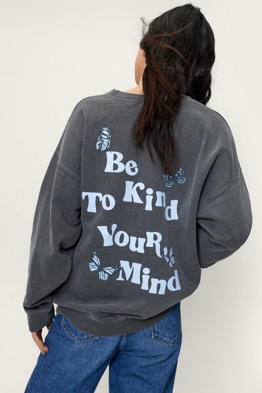 Be Kind Oversized Graphic Crew Neck Sweatshirt